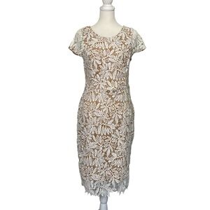 Lulus White Lace Cocktail Dress Floral Lace Sheath Wedding Guest Party Dress L